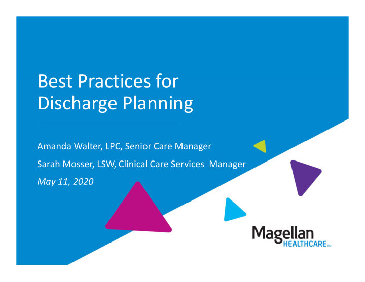 best practices for discharge planning
