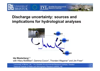 Discharge uncertainty: sources and  implications for hydrological analyses  Signature 1  Signature