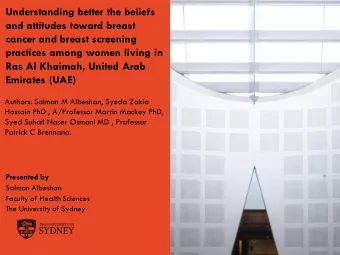 and attitudes toward breast  cancer and breast screening  practices among women living in  Ras Al