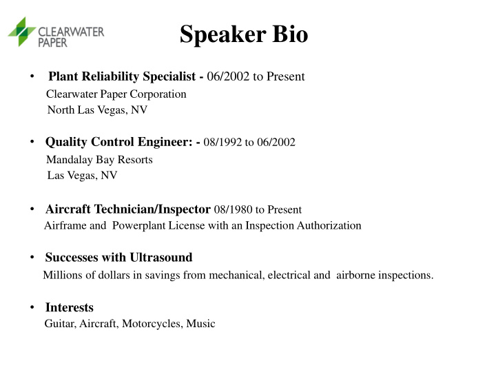 speaker bio