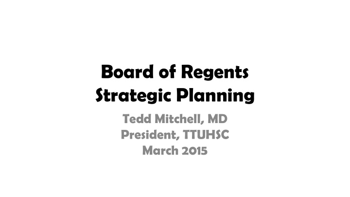 board of regents strategic planning