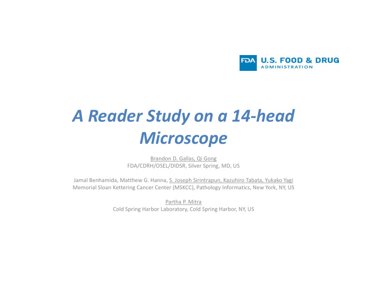 a reader study on a 14 head microscope