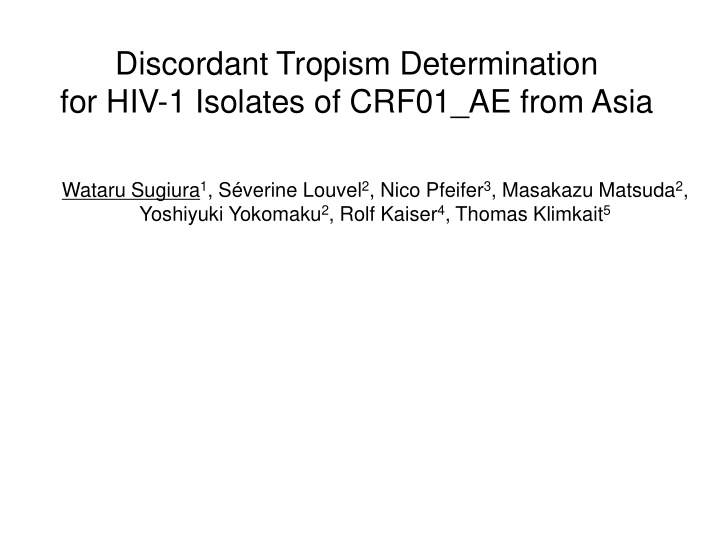 discordant tropism determination for hiv 1 isolates of