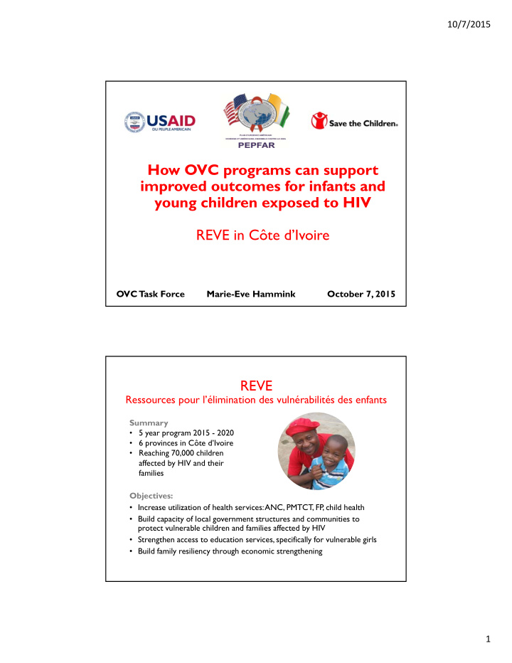 how ovc programs can support improved outcomes for