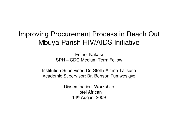 mbuya parish hiv aids initiative