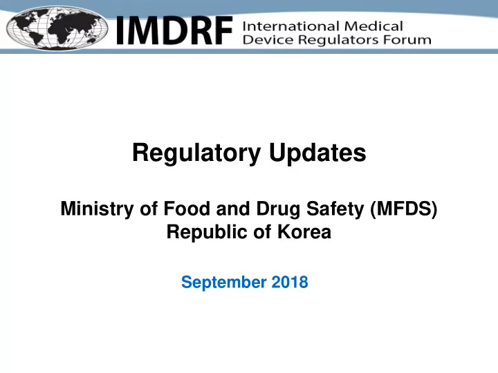 regulatory updates