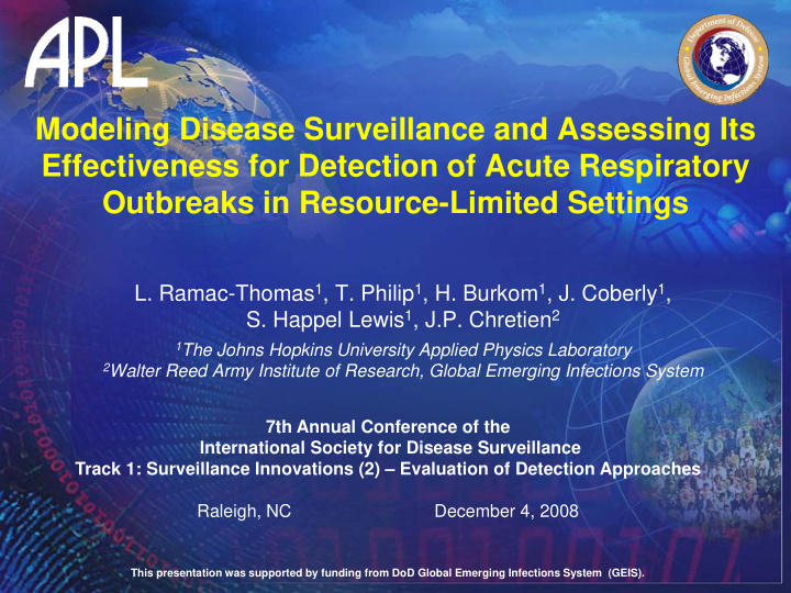modeling disease surveillance and assessing its