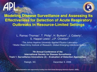 Modeling Disease Surveillance and Assessing Its  Effectiveness for Detection of Acute Respiratory