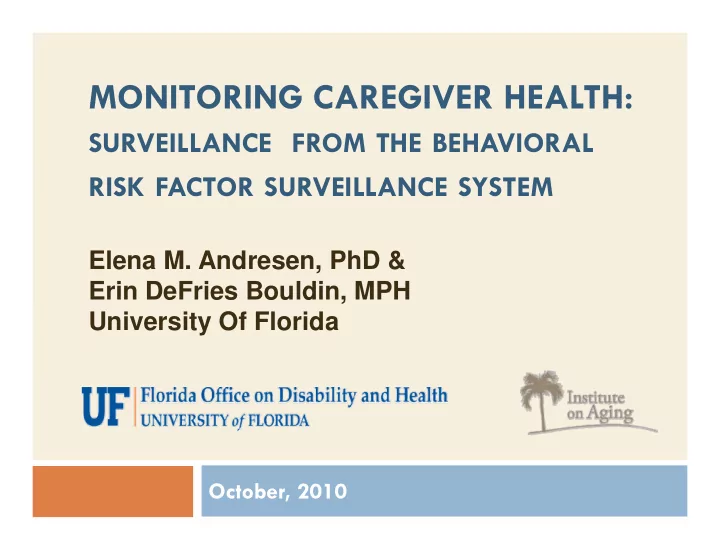 monitoring caregiver health monitoring caregiver health