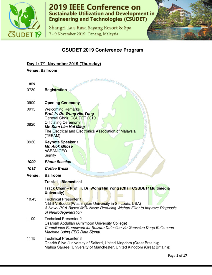 csudet 2019 conference program