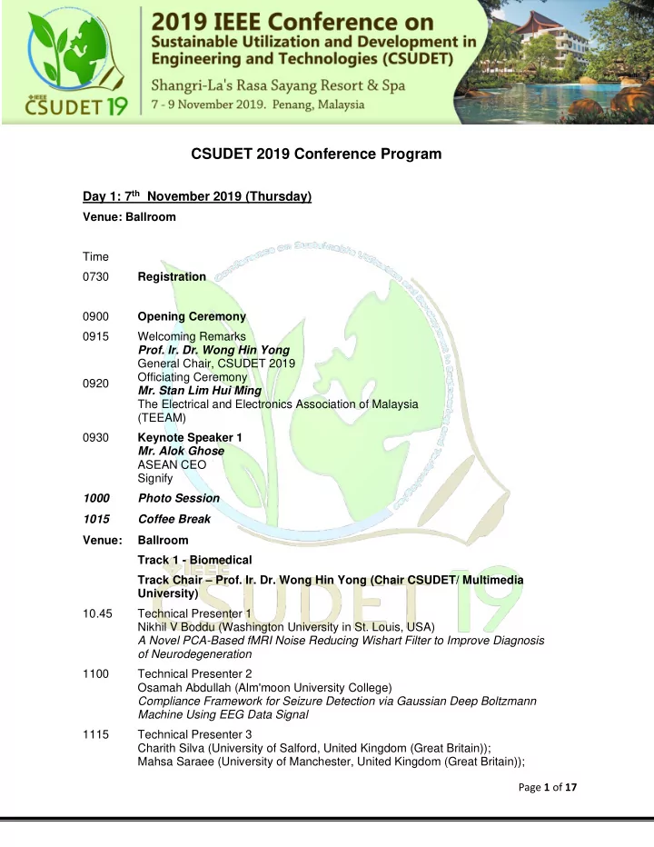 csudet 2019 conference program
