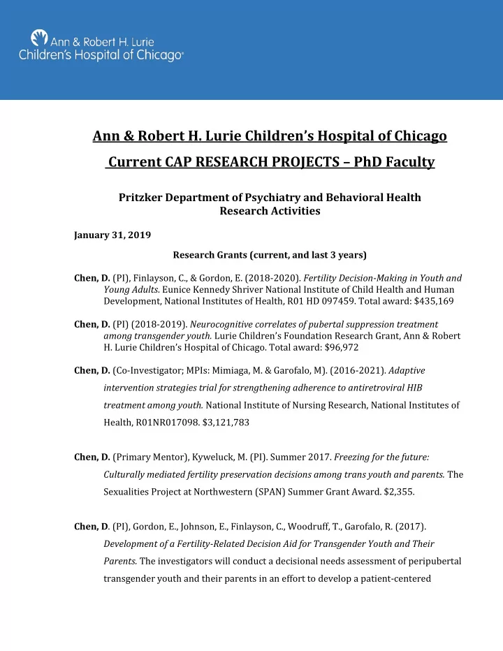 ann amp robert h lurie children s hospital of chicago