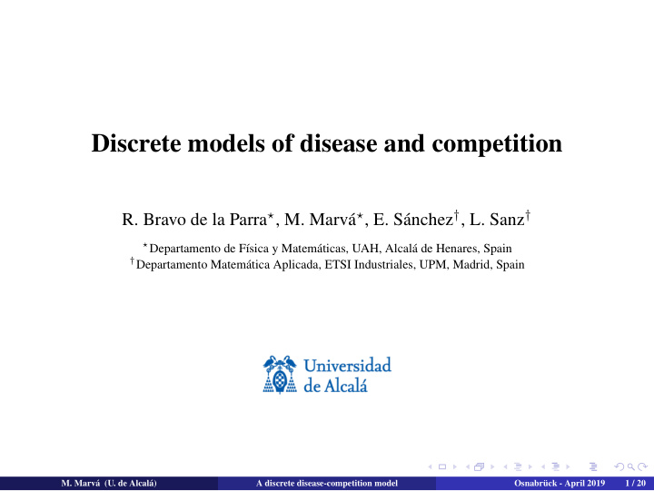 discrete models of disease and competition