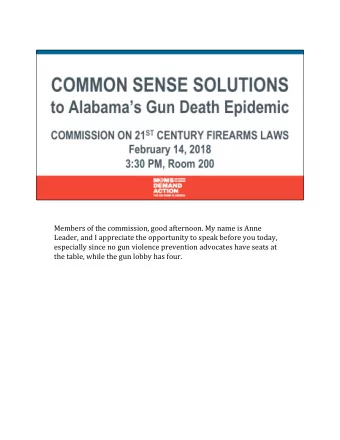 Members of the commission, good afternoon. My name is Anne  Leader, and I appreciate the