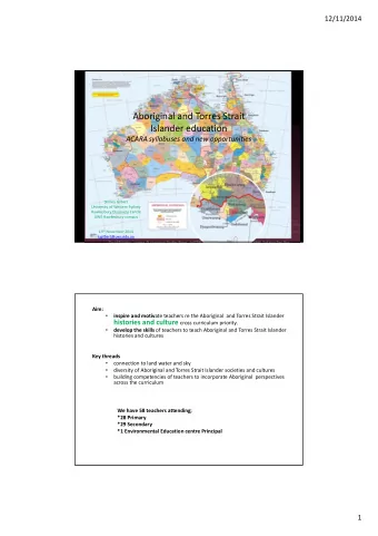 Aboriginal and Torres Strait Islander education ACARA syllabuses and new opportunities Shirley
