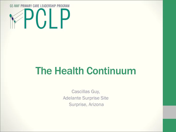 the health continuum