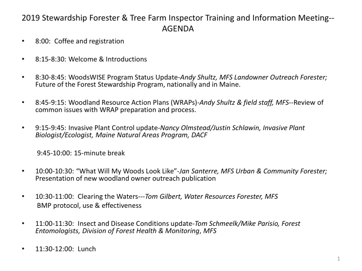 2019 stewardship forester amp tree farm inspector