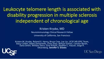 Leuk  ukocy  cyte telomere leng  ngth  h is associ  ciated  d with  h  di  disabi  bility pr