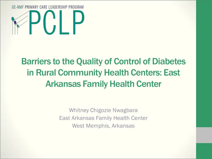 in rural community health centers east