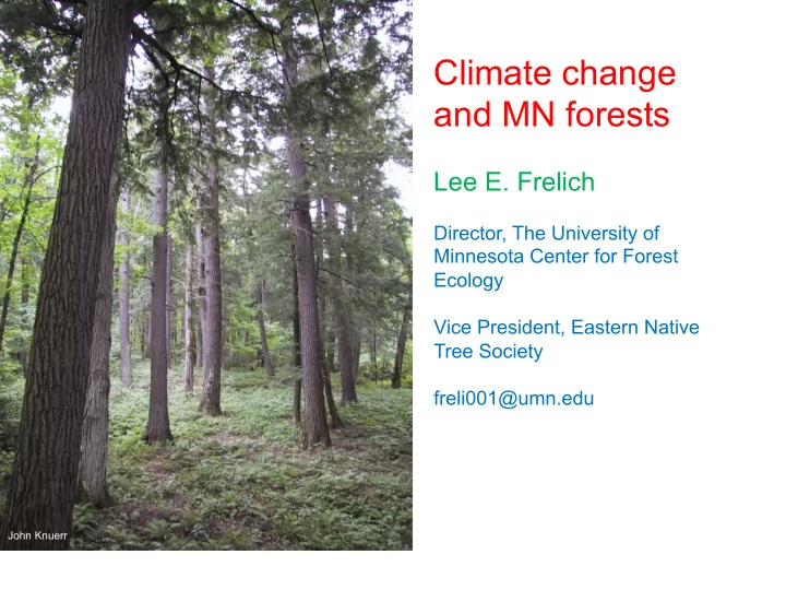 climate change and mn forests