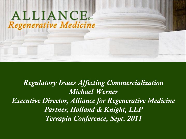 regulatory issues affecting commercialization