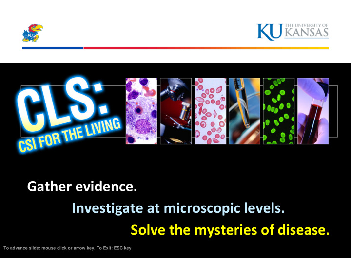 gather evidence investigate at microscopic levels solve