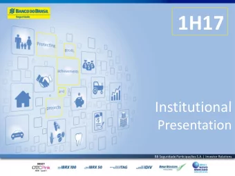 1H17  Institutional  Presentation  BB Seguridade Participaes S.A. | Investor Relations