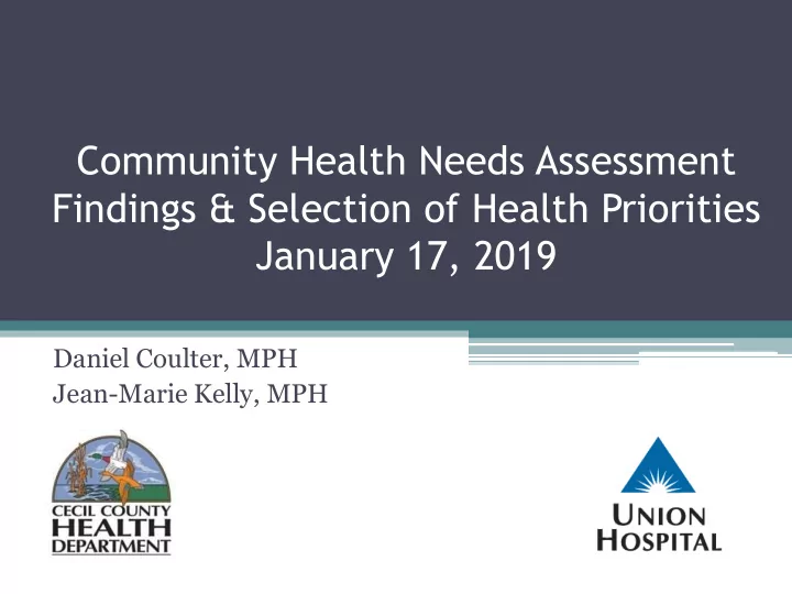 daniel coulter mph jean marie kelly mph community health