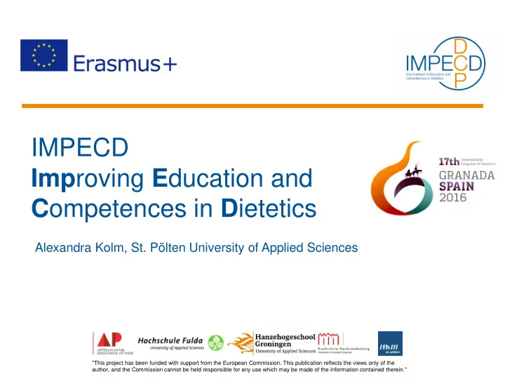 impecd imp roving e ducation and c ompetences in d