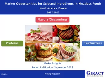 Prot  oteins  eins  Texturi  turizers  zers  Market  et Insights  ts  Report  rt Publica  cati