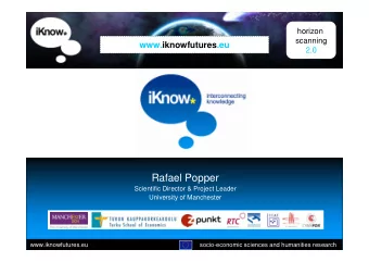 Rafael Popper  Scientific Director &amp; Project Leader  University of Manchester