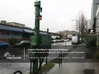 Premise Plumbing in Vancouver Buildings: (1) Sewer Overflow Reduction and (2) Legionella Prevention
