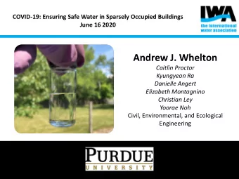 Andrew J. Whelton  Caitlin Proctor  Kyungyeon Ra  Danielle Angert  Elizabeth Montagnino  Christian