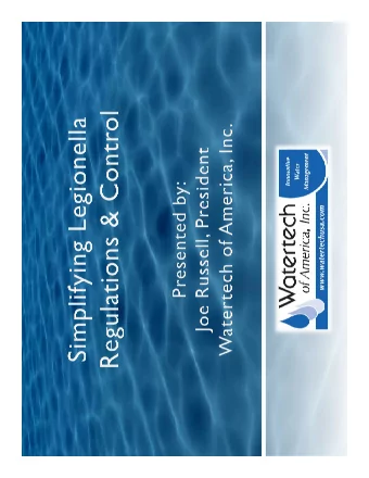 What is Legionella?  What are monitoring &amp;