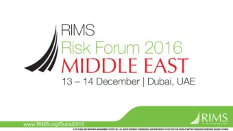 Welcome to Dubai !  Managing Claims in the Hospitality and Tourism Sector  On The Panel  Ronald