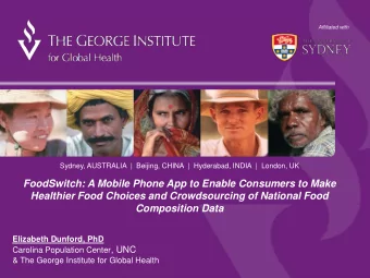 FoodSwitch: A Mobile Phone App to Enable Consumers to Make  Healthier Food Choices and