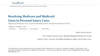 Resolving Medicare and Medicaid  Liens in Personal Injury Cases  Negotiating Healthcare Liens or