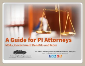 A Guide for PI Attorneys  MSAs, Government Benefits and More  The Elder &amp; Disability Advocacy
