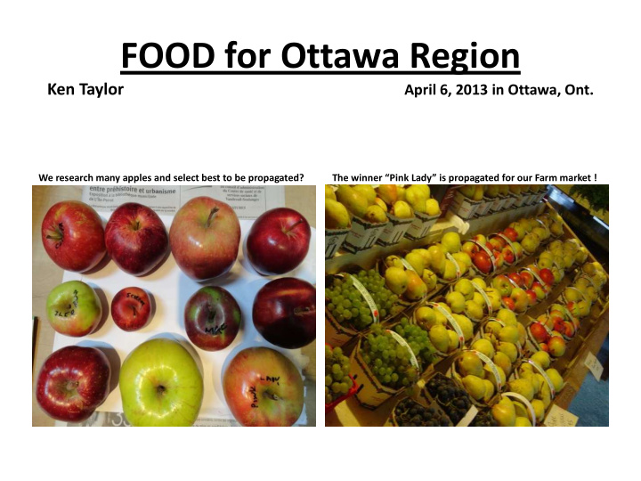 food for ottawa region