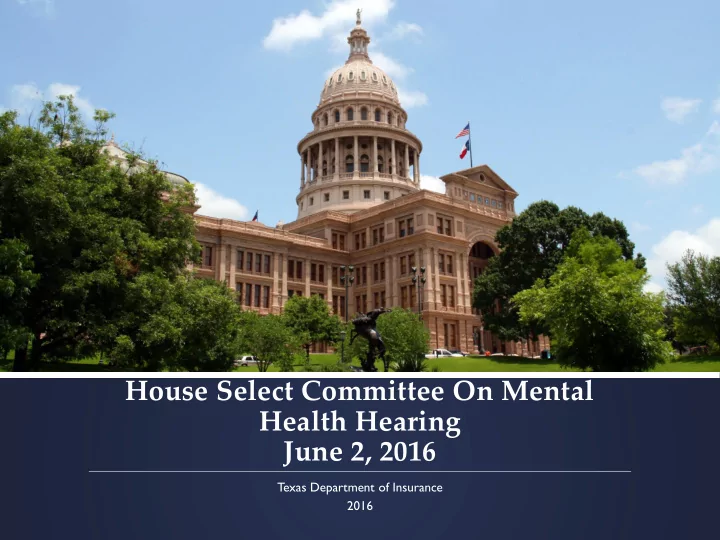 house select committee on mental