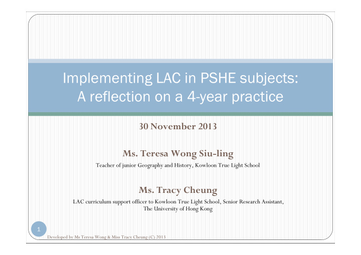 implementing lac in pshe subjects a reflection on a 4