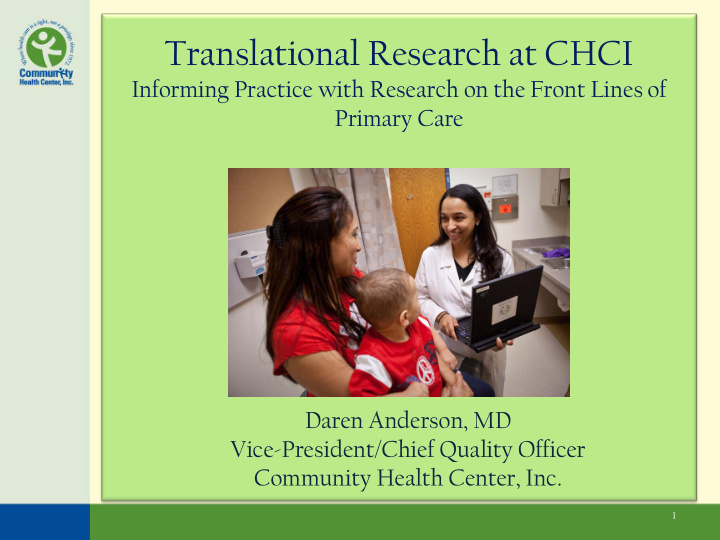 translational research at chci