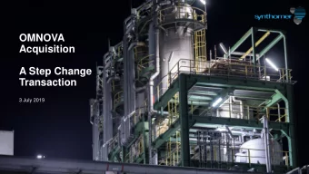 OMNOVA  Acquisition  A Step Change  Transaction  3 July 2019  Disclaimer Relevant Persons) .