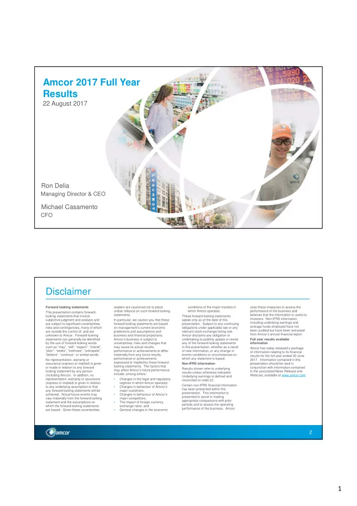 amcor 2017 full year results