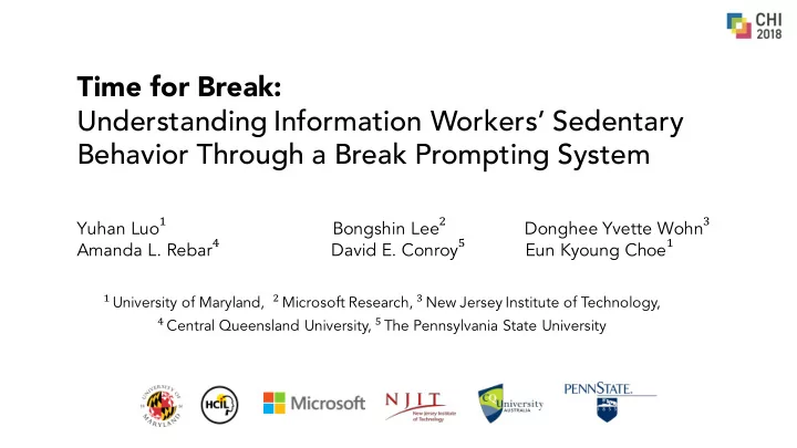 time for break understanding information workers