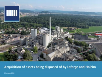 Acquisition of assets being disposed of by Lafarge and Holcim  2 February 2015  0  Disclaimer (1/2)