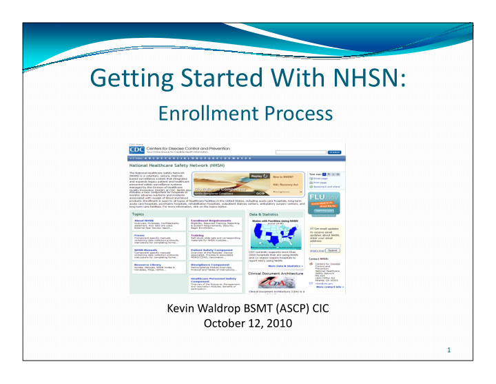 getting started with nhsn