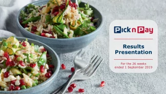 Results  Presentation  For the 26 weeks  ended 1 September 2019  1  Chairmans introduction