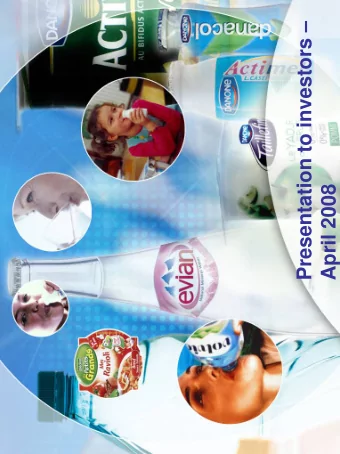 Presentation to investors   April 2008  Forw ard looking statements  This document contains