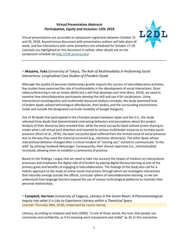 virtual presentation abstracts participation equity and